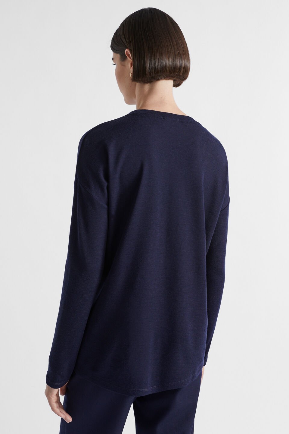 Babywool Curve Hem Top  Midnight Sky