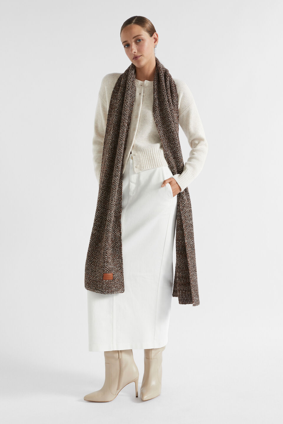 Multi Twist Knit Scarf  Spice Multi