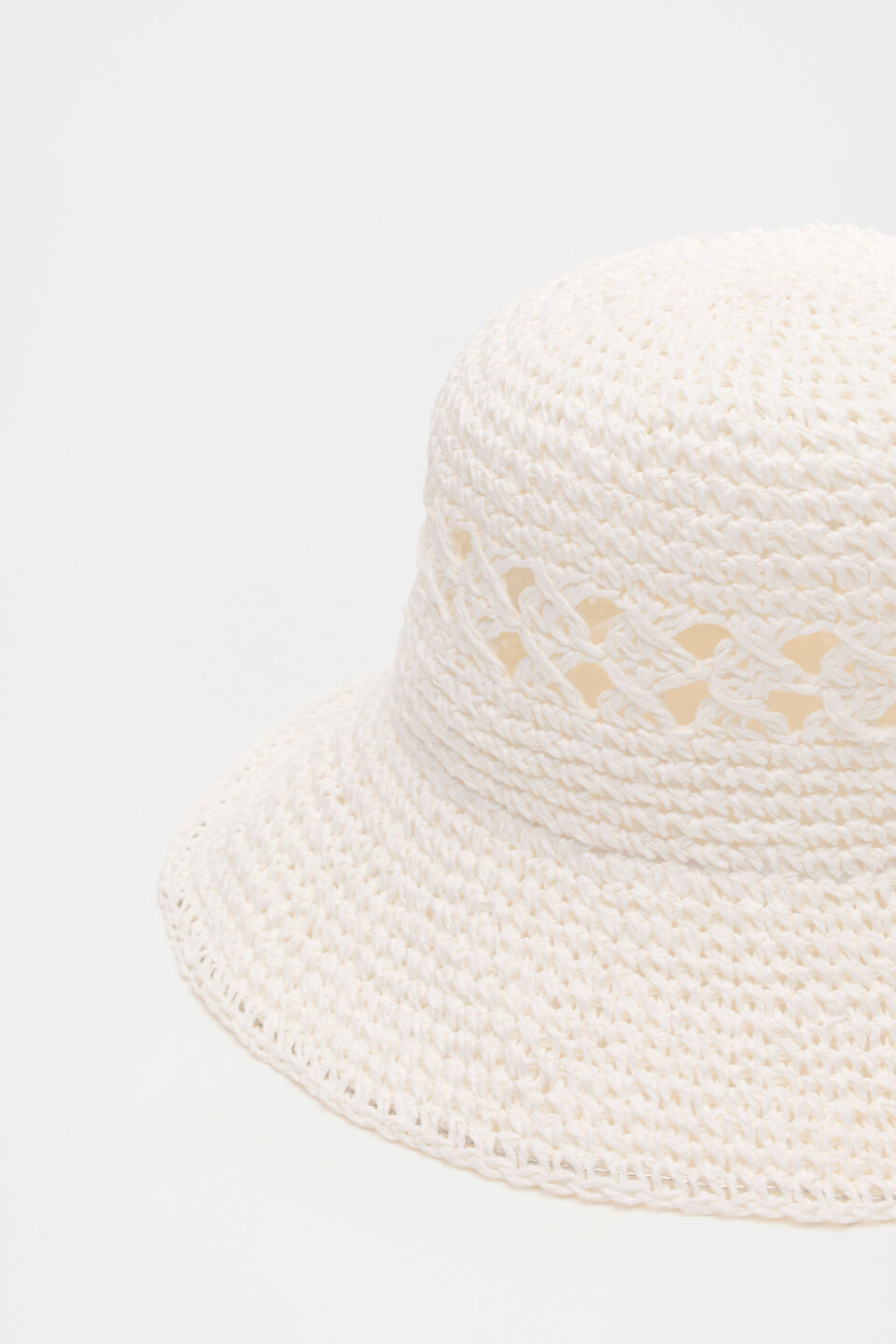 Woven Bucket Hat  White