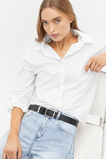 Abby Classic Leather Belt  Black Silver  hi-res