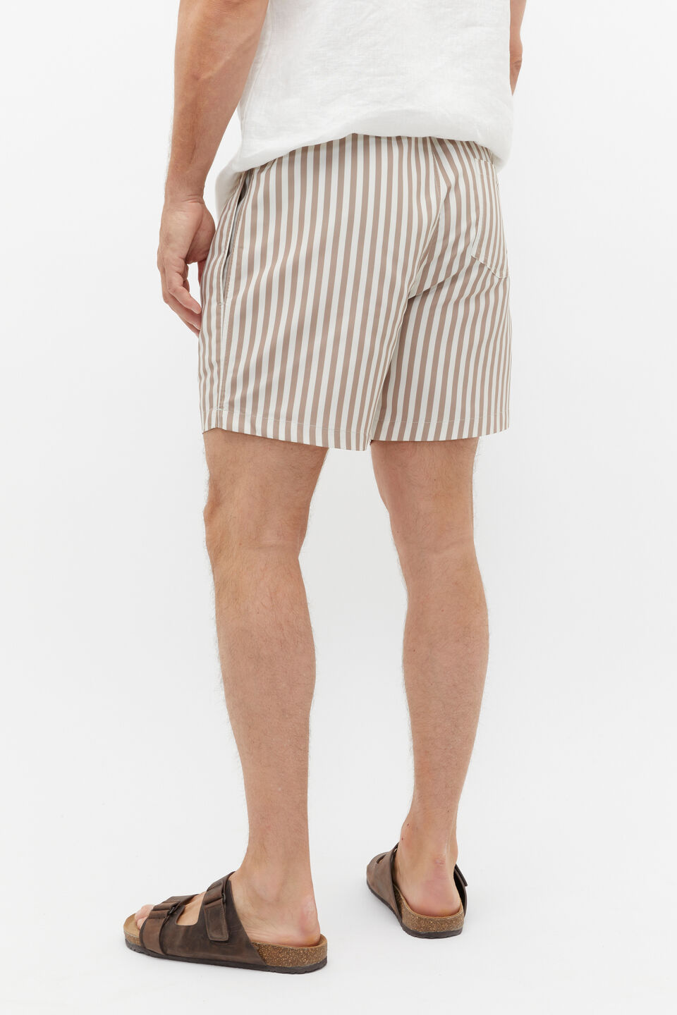 Stripe Swim Short  Hazelnut Stripe