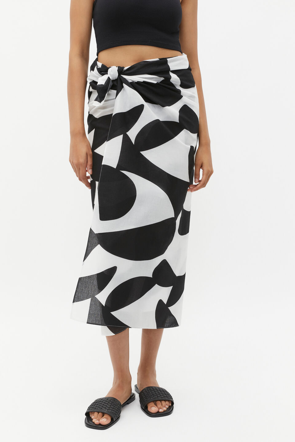 Geo Print Sarong  Black
