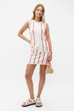 Crochet Button Vest  Strawberry Red Stripe  hi-res