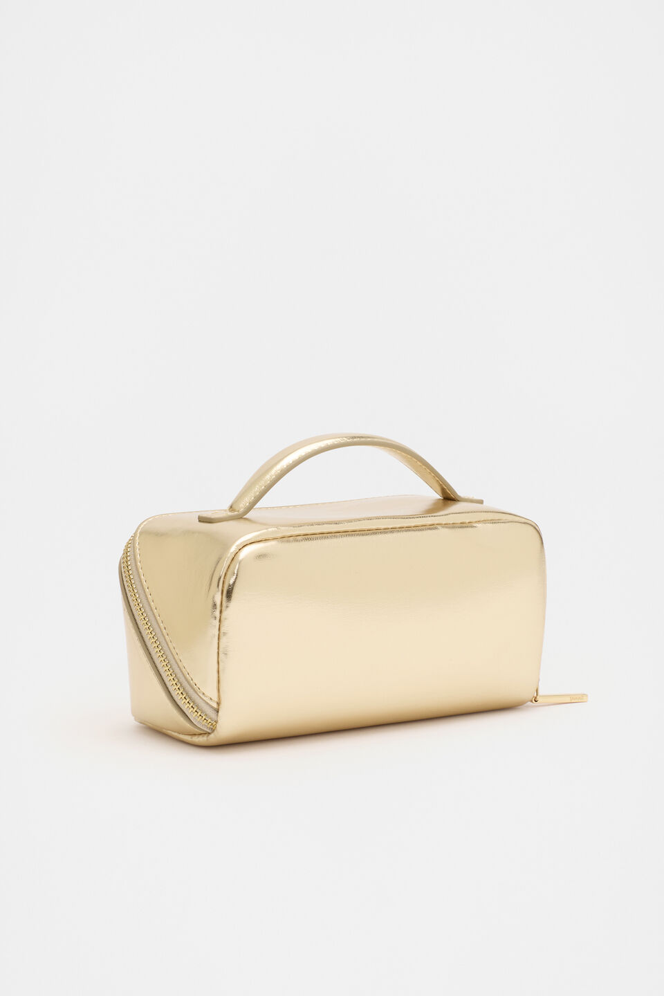 Zip Around Cosmetic Case Small  Pale Gold