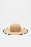 Wide Brim Contrast Hat  Natural  hi-res