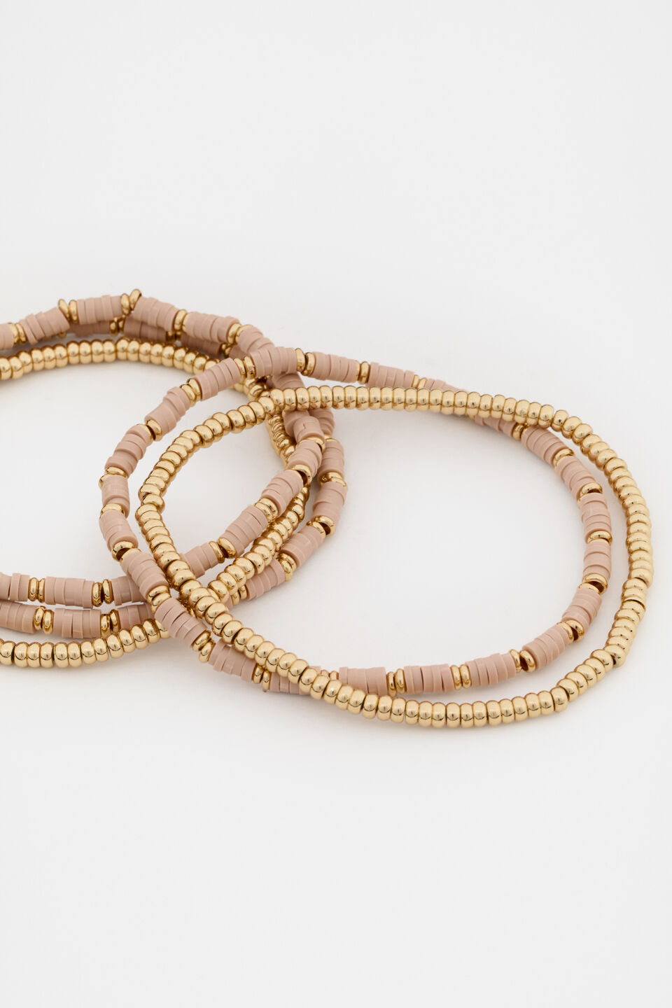 Disc Bead Stretch Bracelet  Nougat
