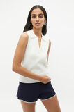 Crepe Knit Polo Vest  Cloud Cream  hi-res
