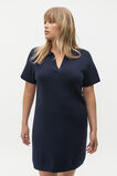 Crepe Knit Collared Mini Dress  Midnight Sky  hi-res