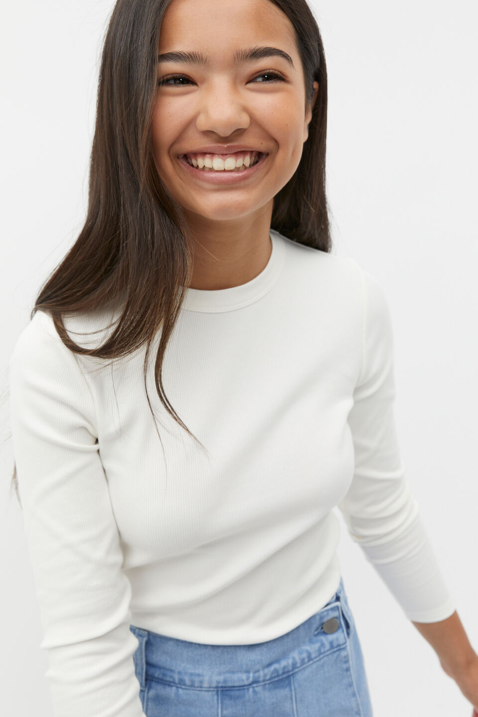 Core Rib Tee  Light Cream