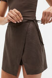 Linen Tie Wrap Skort  Dark Espresso  hi-res