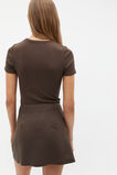 Linen Tie Wrap Skort  Dark Espresso  hi-res