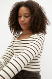 Square Neck Stripe Tee  Dark Espresso  hi-res