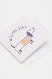 Welcome Baby Sausage Dog Card  Multi  hi-res
