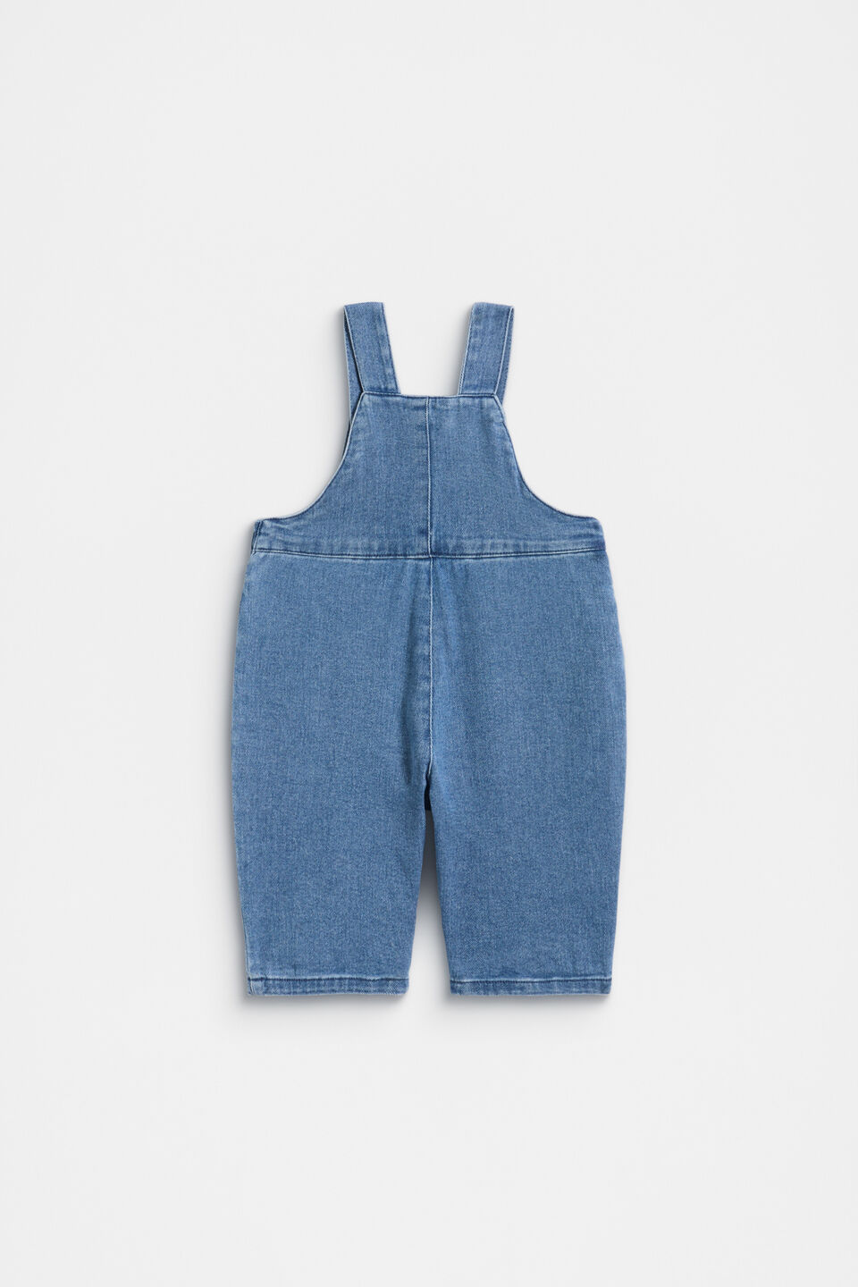 Denim Logo Overall  Mid Blue Wash