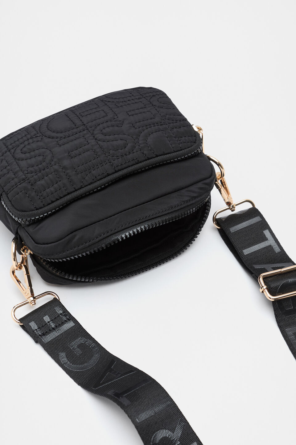 Nylon Double Pocket  Black