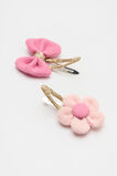 Cord Flower And Bow Snaps  Raspberry  hi-res