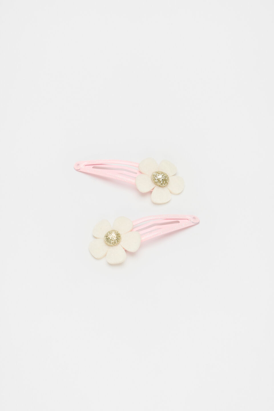 Felt Flower Snaps  Classic Cream
