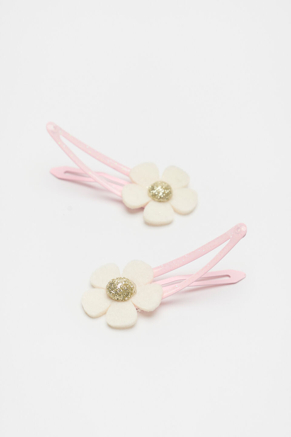 Felt Flower Snaps  Classic Cream