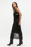 Lace Detail Midi Skirt  Black  hi-res