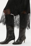 Lace Detail Midi Skirt  Black  hi-res