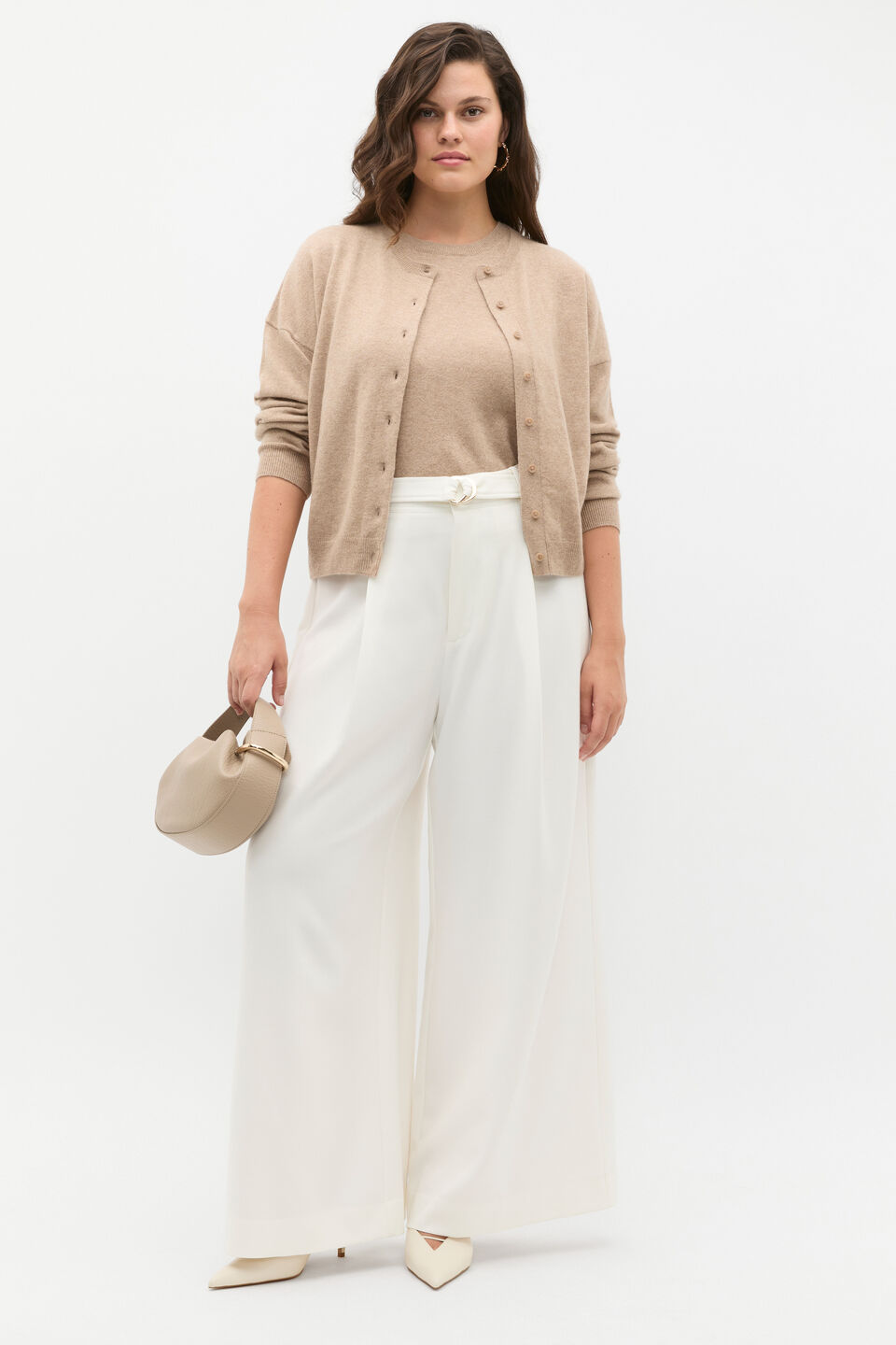 Belted Drapey Pant  Cloud Cream