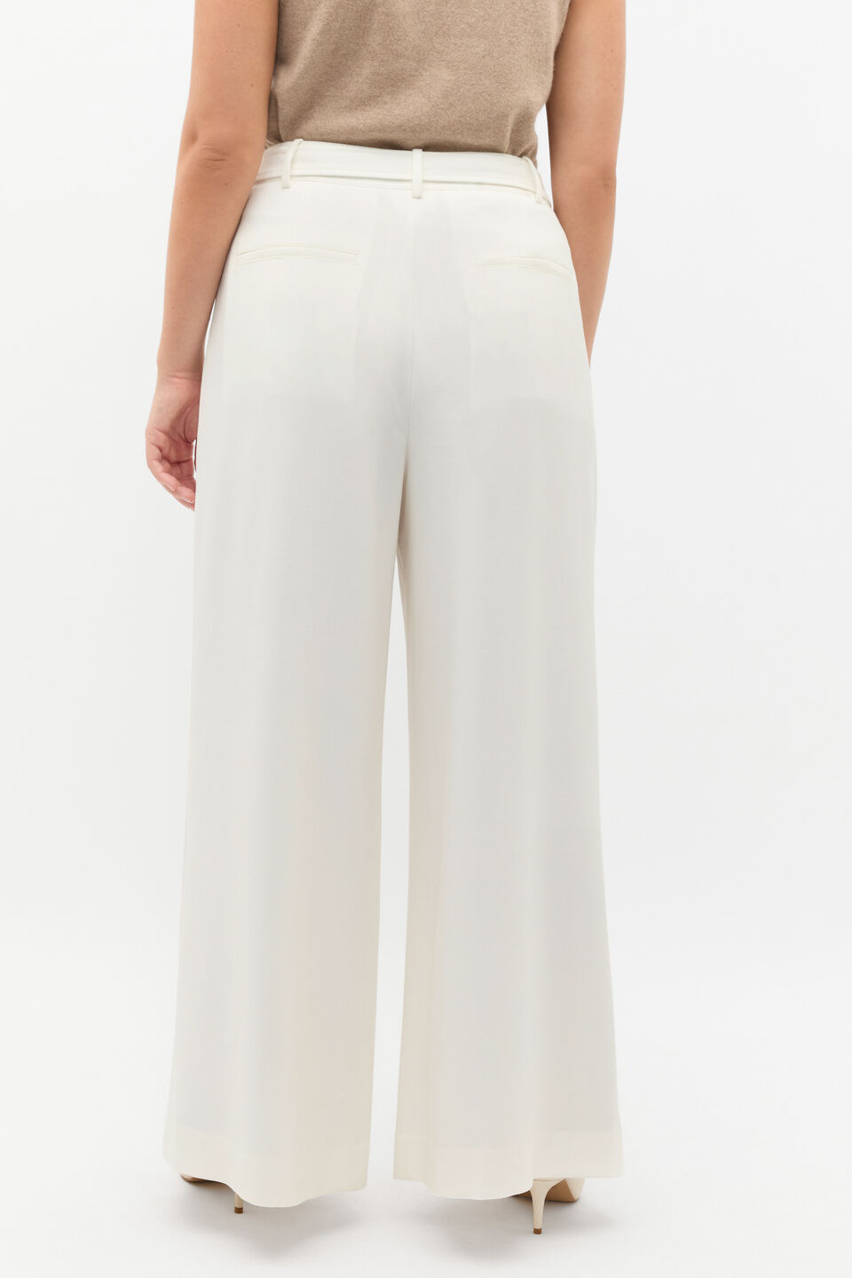 Belted Drapey Pant  Cloud Cream