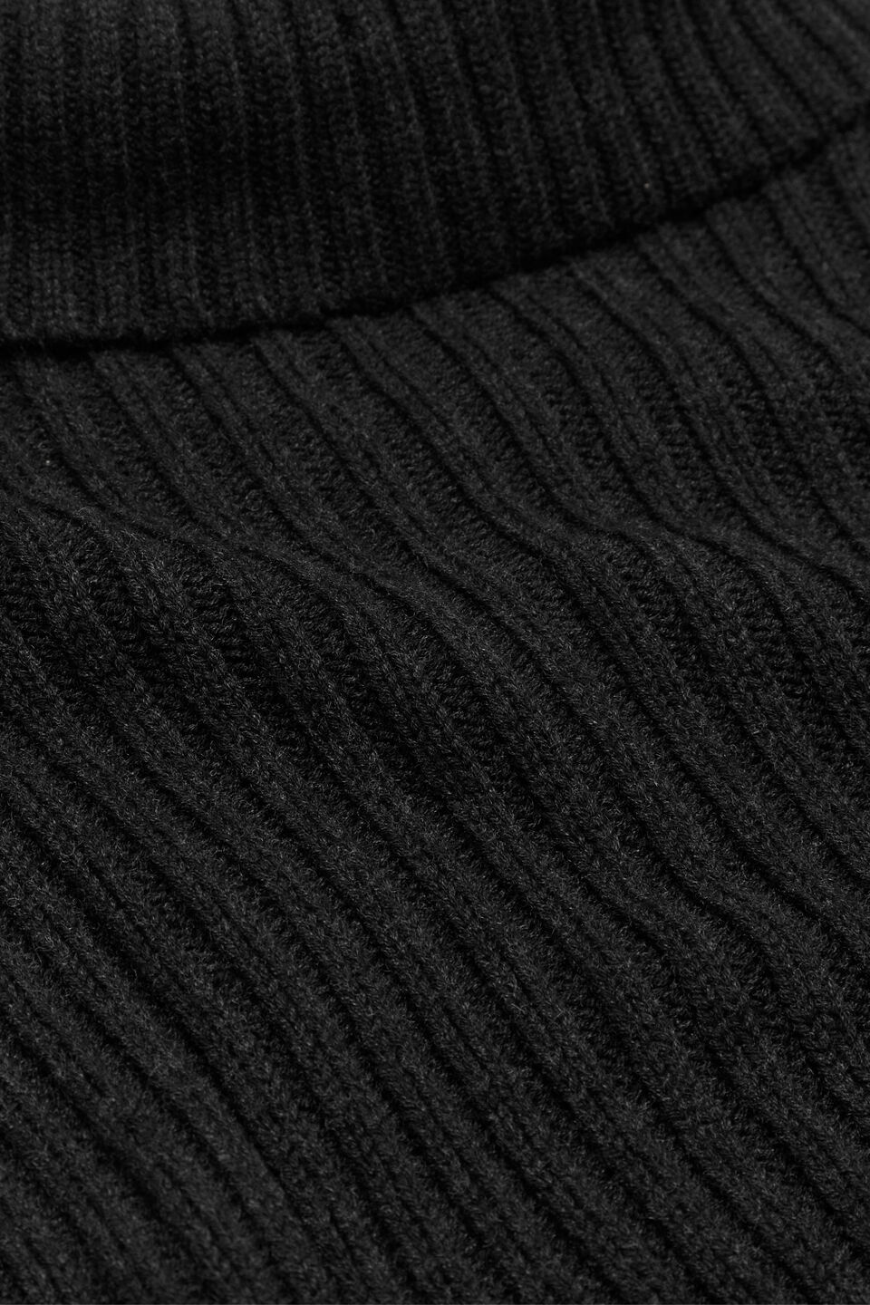 Collar Knit Poncho  Black