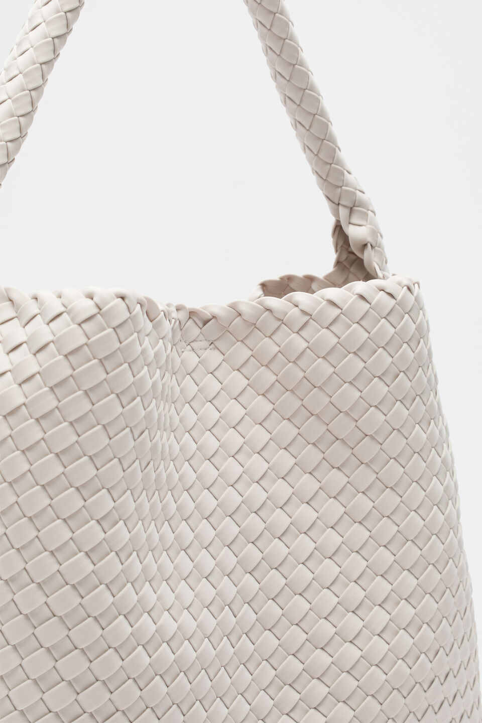 Woven Textured Tote  Oat