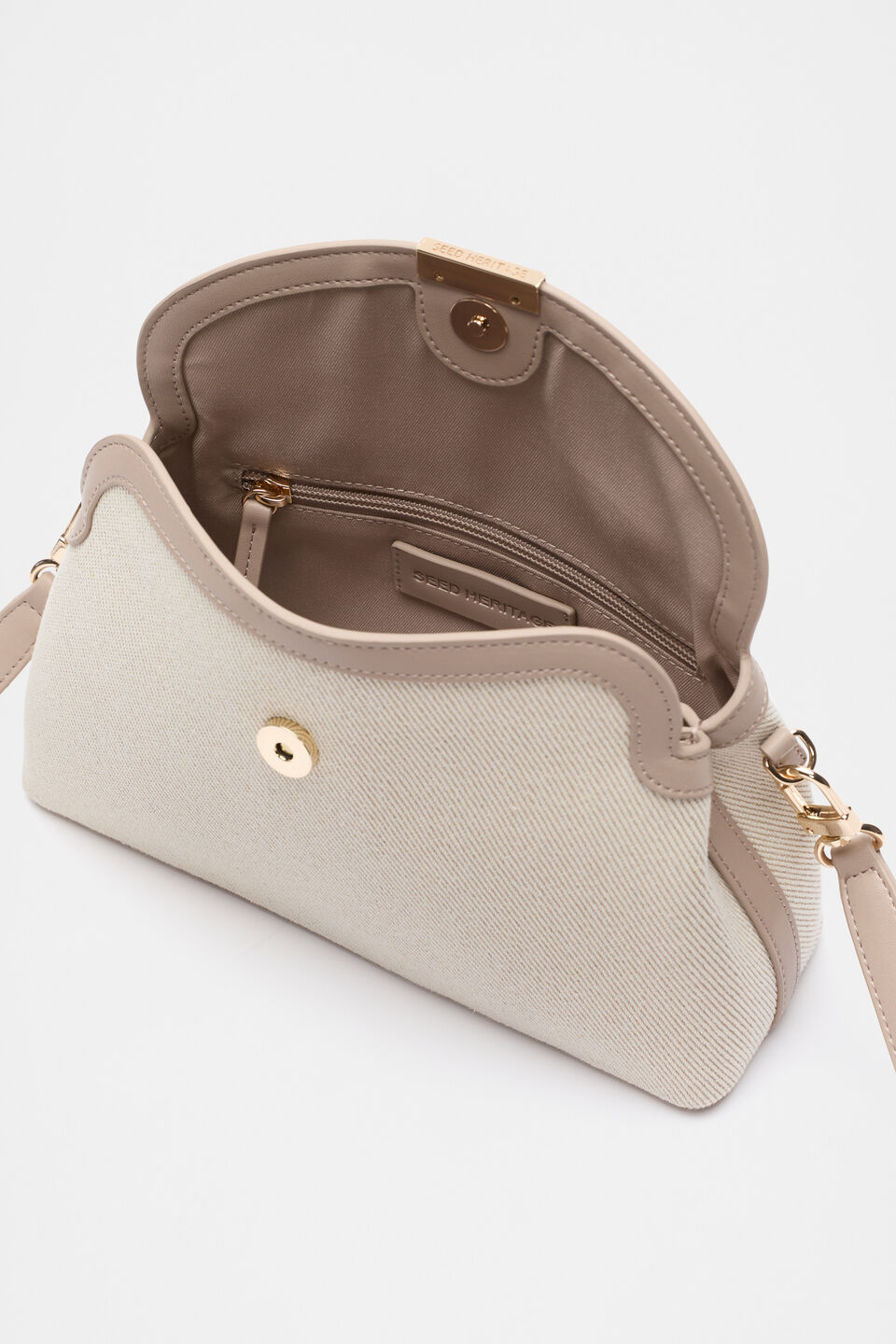 Textured Curved Handbag  Cookie