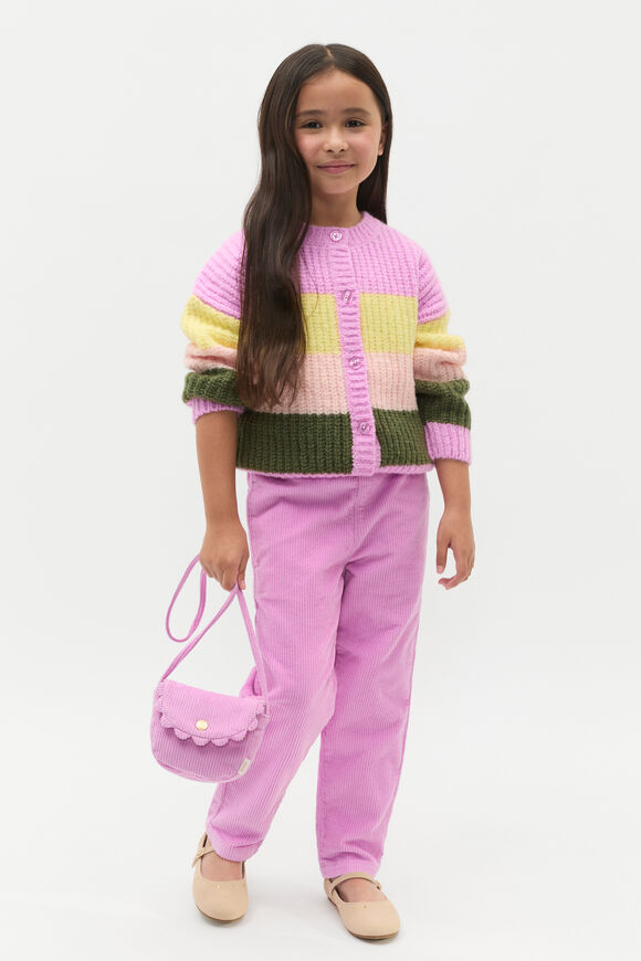 Stripe Knit Cardigan  Fairy Floss  hi-res