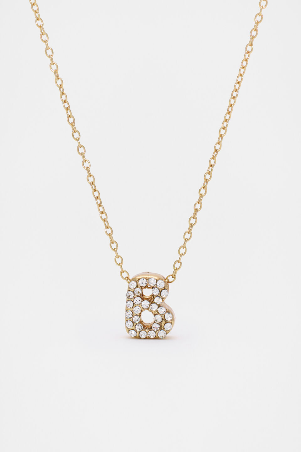 Initial Jewel Bubble Necklace  B