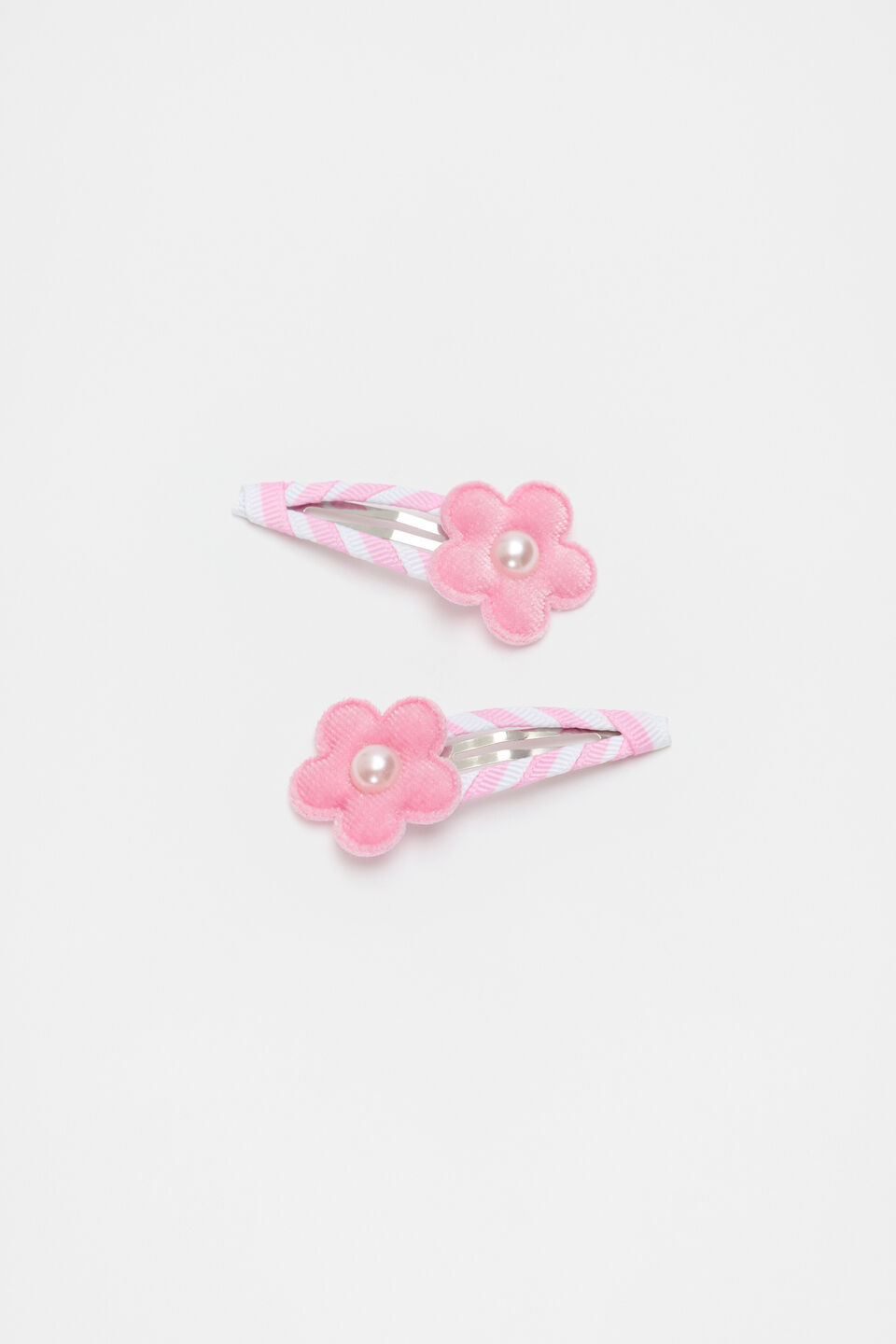 Velvet Flower Pearl Snaps  Candy Pink