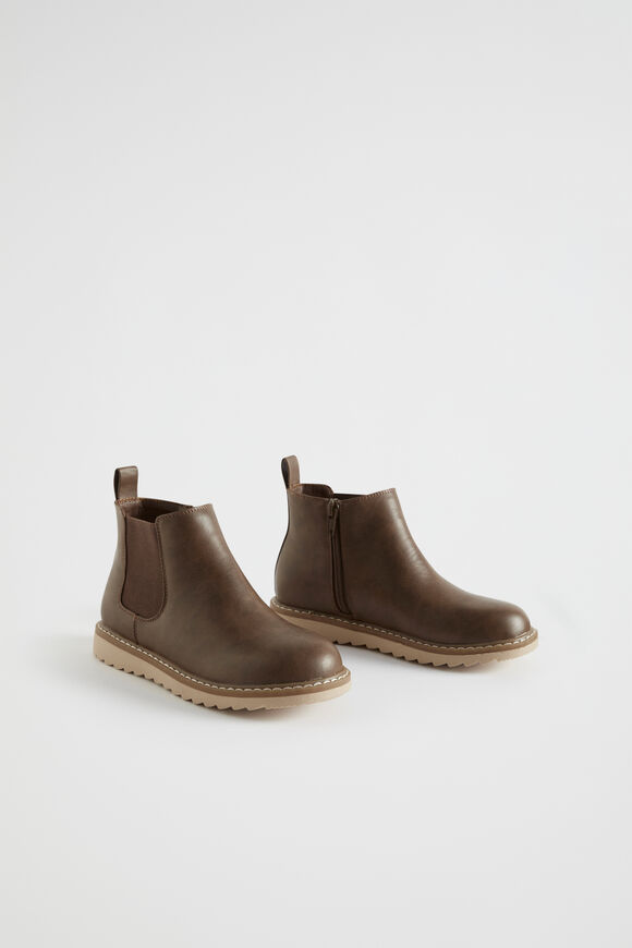 Elastic Gusset Tread Boot  Tan  hi-res