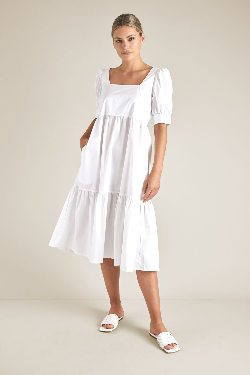 Poplin Midi Dress  
