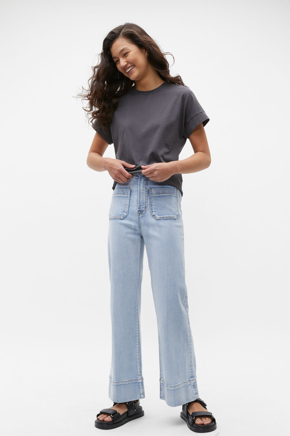Core Longline Tee  Charcoal Wash