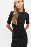 Henley Half Sleeve Top  Black  hi-res