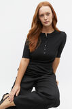 Henley Half Sleeve Top  Black  hi-res