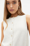 Cotton Blend Button Knit Vest  Oat Marle  hi-res