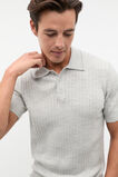 Merino Wool Polo  Silver Marle  hi-res