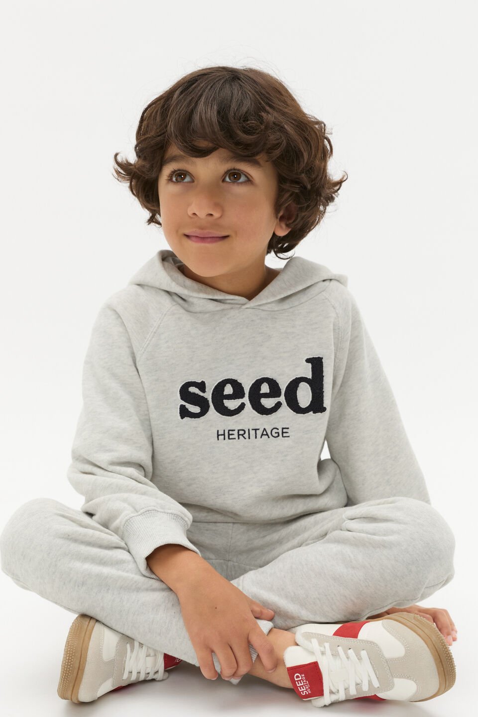 Oversized Logo Hoodie  Light Grey Marle