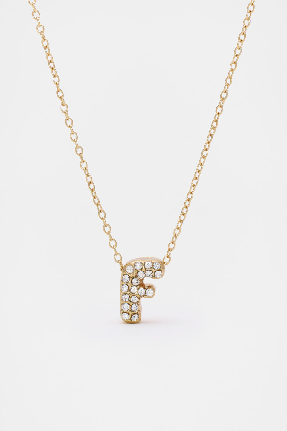 Initial Jewel Bubble Necklace  F
