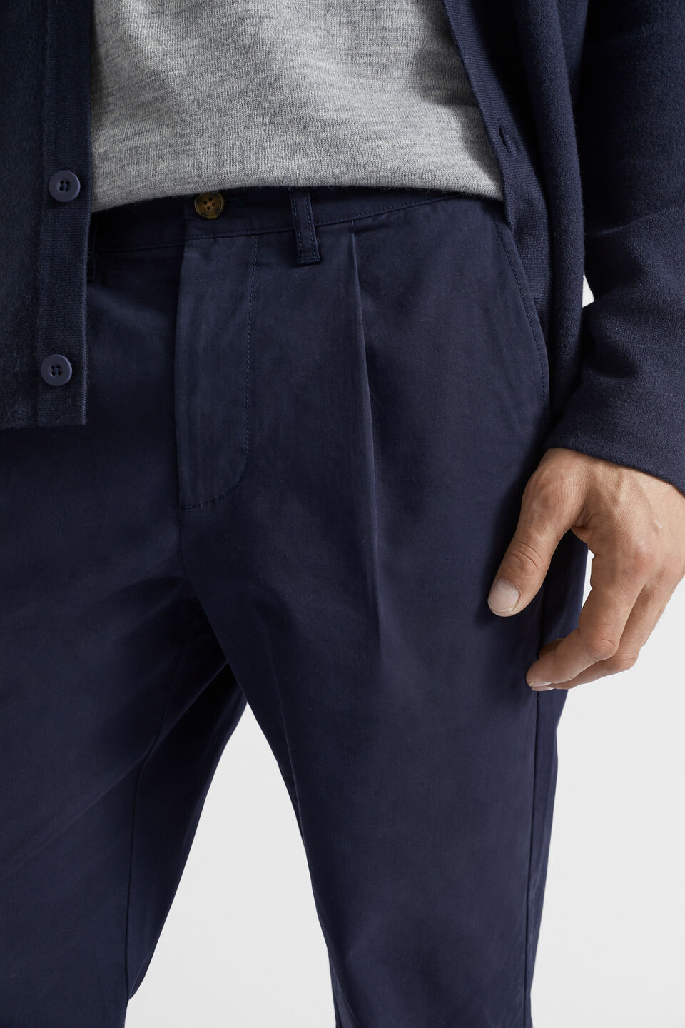 Pleat Front Pant  Midnight Blue