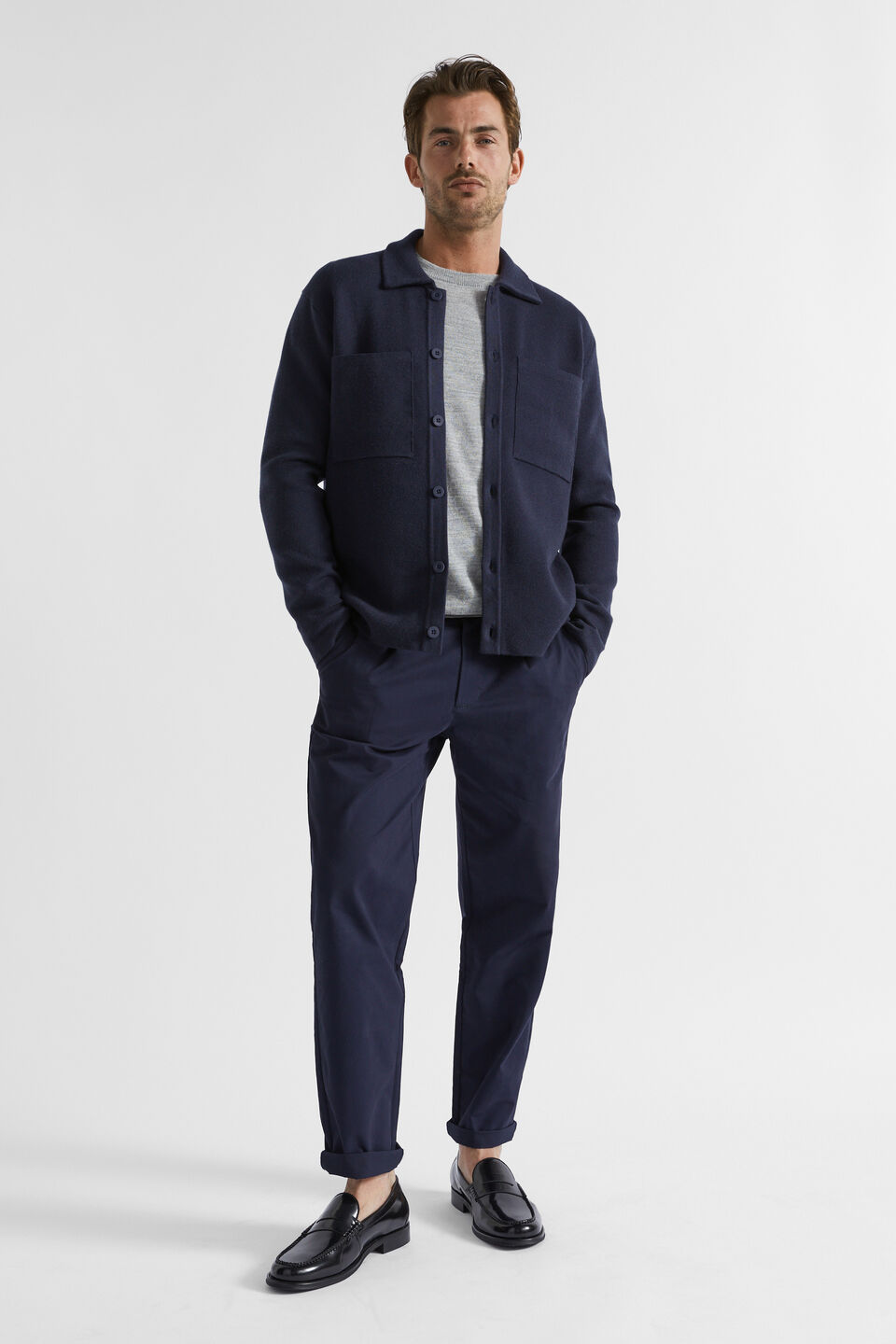 Pleat Front Pant  Midnight Blue