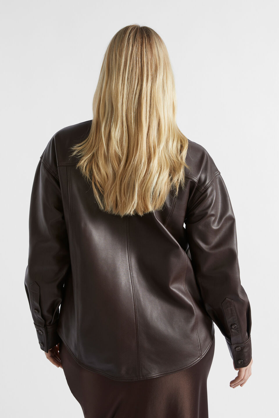 Leather Overshirt  Dark Espresso