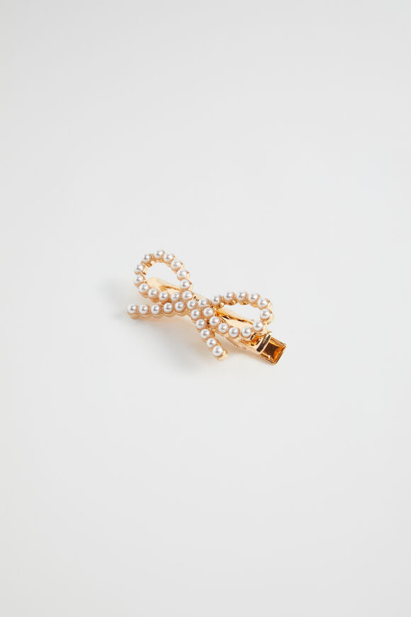 Pearl Bow Duck Clip  Pearl  hi-res