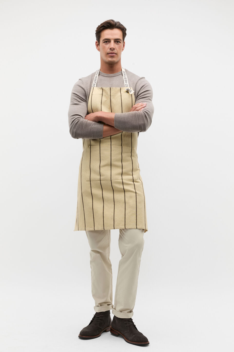 Aamira Striped Apron  Marzipan