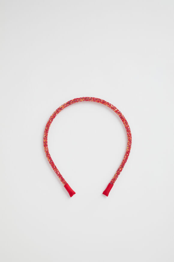 Glitter Alice Band  Red  hi-res