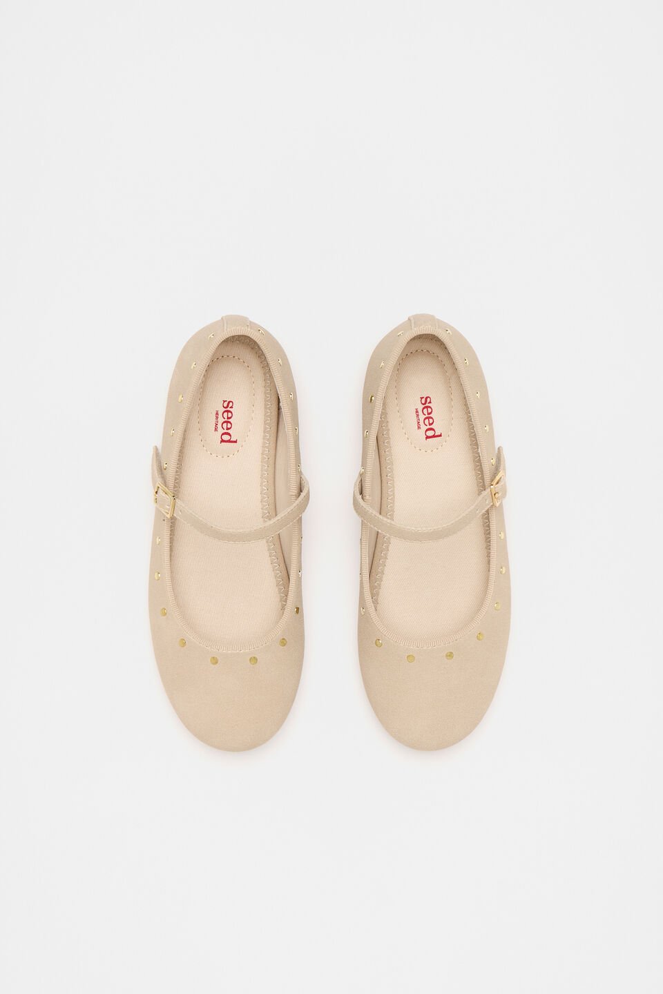Studded Ballet Flat  Latte
