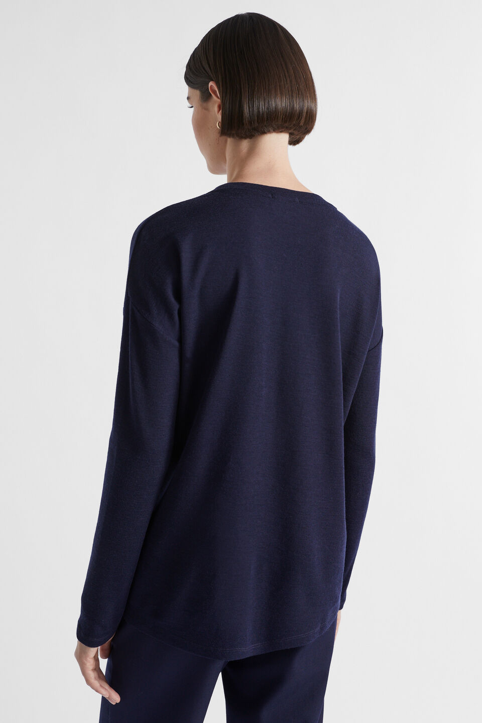 Babywool Curve Hem Top  Midnight Sky