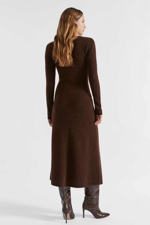 Seam Front Knit Dress  Dark Espresso Marle  hi-res